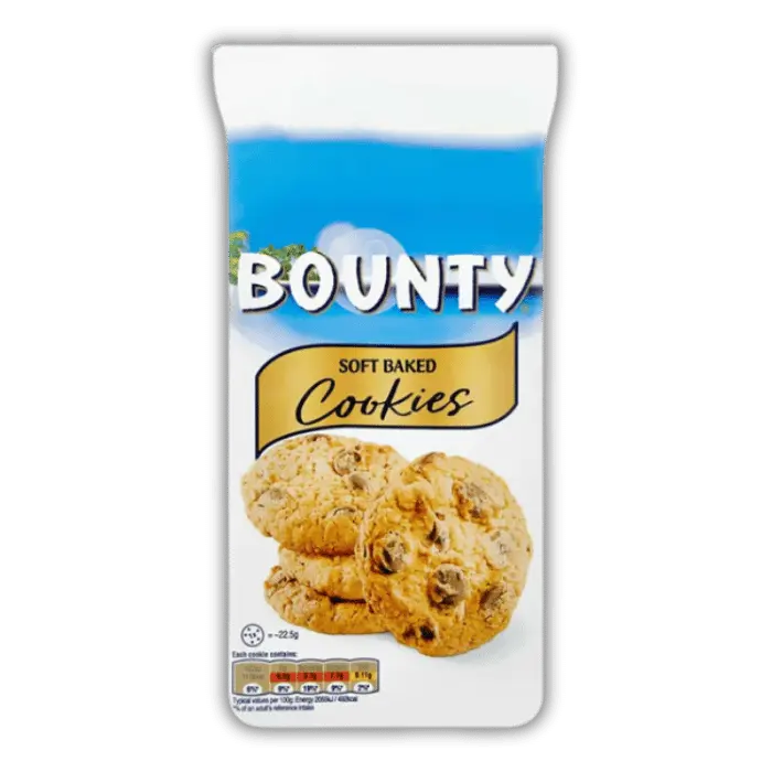 Bounty Soft Baked Cookies Bonbiz – cookie américain moelleux au chocolat et noix de coco inspiré de la barre bounty.