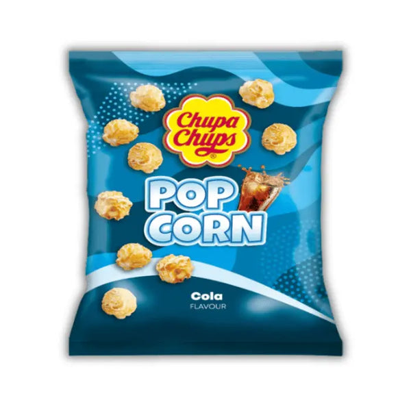 Chupa Chups Popcorn Cola – Popcorn goût cola inspiré de la célèbre sucette Chupa Chups, sucré et original.