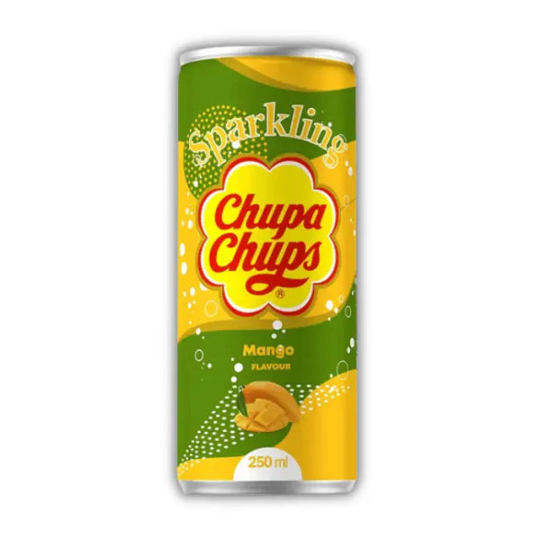 Chupa Chups Sparkling Mango – Soda pétillant à la mangue, fruité et inspiré de la sucette Chupa Chups.