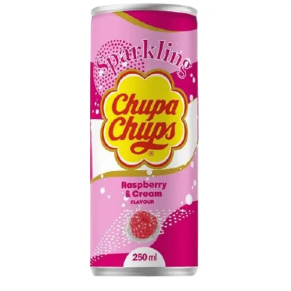 Chupa Chups Sparkling Raspberry – Soda pétillant à la framboise, fruité, fun et inspiré de la sucette culte.