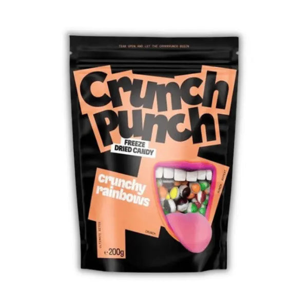 Crunch Punch Crunchy Rainbow – Bonbons arc-en-ciel croustillants et fruités, sucrés et colorés.