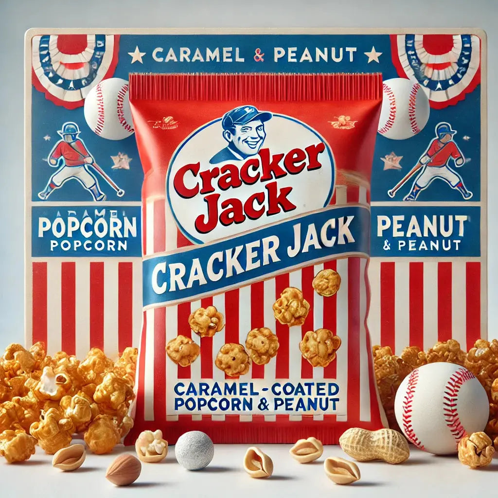 Cracker Jack Original - Snack sucré et salé avec pop-corn et cacahuètes enrobés de caramel, saveur gourmande et croquante pour une pause originale et réconfortante, dispo sur Bonbiz, la référence des snacks classiques américains.
