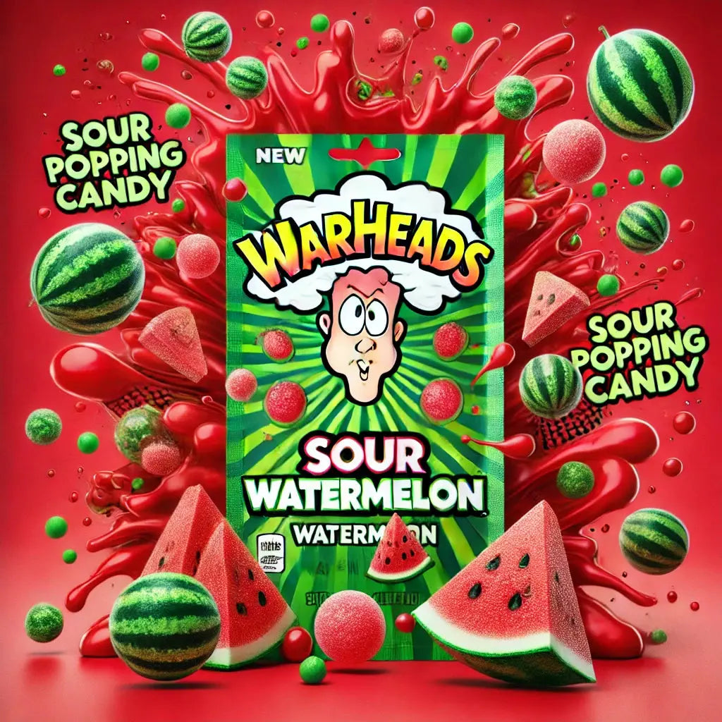 Warheads Sour Popping Candy Watermelon Warheads
