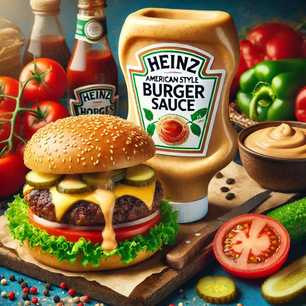 Heinz Sauce Burger - Sauce savoureuse au goût sucré et épicé, idéale pour sublimer vos burgers, saveur riche et gourmande pour une expérience gustative unique, dispo sur Bonbiz, la référence des sauces et condiments américains pour vos repas.
