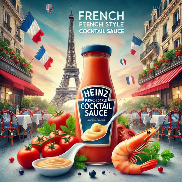 Heinz Sauce Cocktail - Sauce crémeuse et savoureuse au goût légèrement sucré et épicé, idéale pour accompagner vos fruits de mer, poissons et cocktails, dispo sur Bonbiz, la référence des sauces et condiments américains.