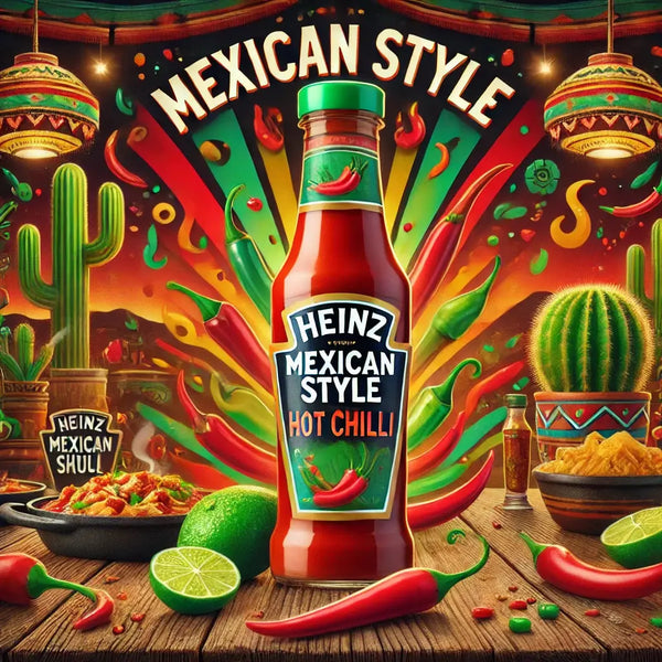 Heinz Sauce Hot Chili - Sauce épicée au chili, saveur piquante et intense pour rehausser vos viandes, tacos ou burgers, dispo sur Bonbiz, la référence des sauces épicées et audacieuses américaines.