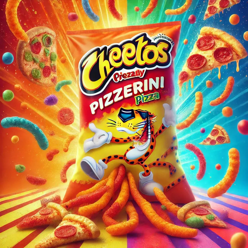 Cheetos Pizzerini Pizza Big - Snack croustillant au goût de pizza, saveur riche et savoureuse avec une touche italienne, idéal pour une pause gourmande et réconfortante, dispo sur Bonbiz, la référence des snacks américains au goût de pizza.