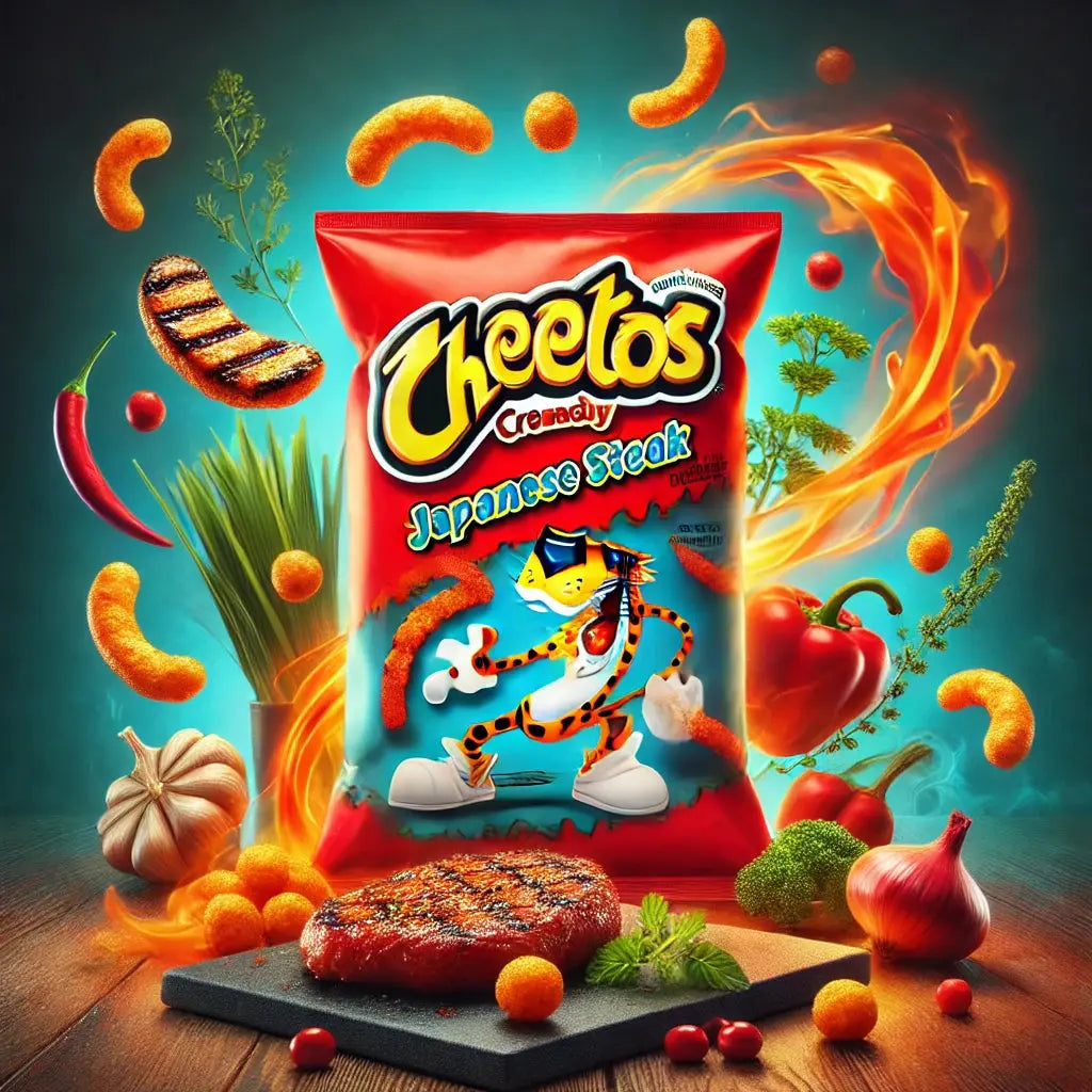 Cheetos Japanese Steak Small - Snack croustillant au goût de steak japonais, saveur grillée intense dans un format pratique, parfait pour une pause gourmande et savoureuse, dispo sur Bonbiz, la référence des snacks japonais au goût authentique.
