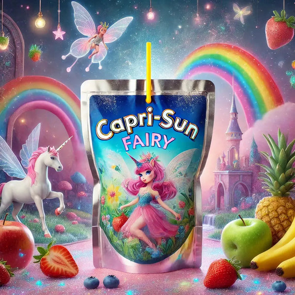 Capri Sun Fairy Drink - Boisson fruitée magique aux saveurs exotiques, ultra rafraîchissante et gourmande, idéale pour une pause enchantée et désaltérante, format pratique à emporter, dispo sur Bonbiz, la référence des boissons américaines originales.