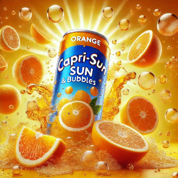 Capri Sun & Bubbles Orange - Boisson pétillante à l'orange, saveur fruitée et rafraîchissante, bulles légères pour une expérience désaltérante unique, parfaite pour une pause vitaminée, dispo sur Bonbiz, la référence des boissons américaines tendance.