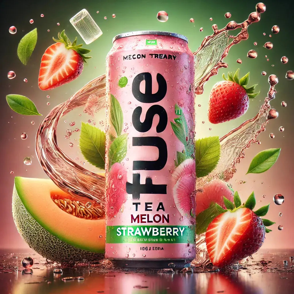 Fuze Tea Ice Tea Strawberry Melon - Thé glacé fruité au mélange de fraise et melon, saveur douce et rafraîchissante pour une expérience désaltérante et sucrée, dispo sur Bonbiz, la référence des thés glacés fruités et gourmands.