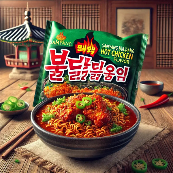 Samyang Ramen Hot Chicken Jjajang, des nouilles coréennes ultra-savoureuses, enrobées d’une sauce jjajang noire épaisse et épicée ! À retrouver sur Bonbiz, ton American & Asian Market en ligne !