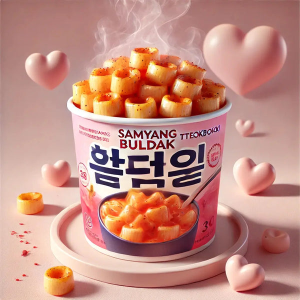 Samyang Topokki Bowl Hot Chicken Carbo Big, des gâteaux de riz coréens ultra-moelleux, enrobés d’une sauce carbonara crémeuse et pimentée au Hot Chicken Buldak ! À retrouver sur Bonbiz, ton American & Asian Market en ligne !