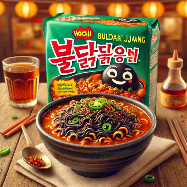 Samyang Ramen Bowl Hot Chicken Flavor Jjajang, des ramen coréens ultra-savoureux, avec une sauce aux haricots noirs jjajang et du poulet épicé ! À retrouver sur Bonbiz, ton American & Asian Market en ligne !