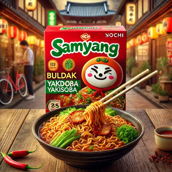 Samyang Hot Chicken Flavor Yakisoba Big Cup New, des nouilles sautées coréennes halal ultra-épicées, avec une sauce Hot Chicken Buldak encore plus intense ! À retrouver sur Bonbiz, ton American & Asian Market en ligne !