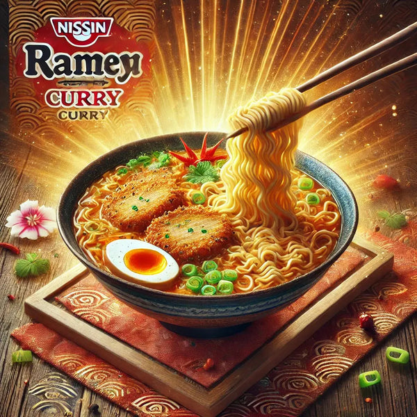 Nissin Ramen Curry Rasa Kari Ala Jepang, des ramen instantanés au curry japonais, avec un bouillon riche et épicé, prêts en quelques minutes. À retrouver sur Bonbiz, ton American & Asian Market en ligne !