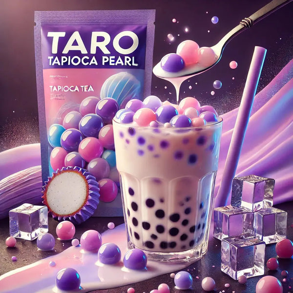 KLKW Quick-Cook Tapioca Taro, des perles de tapioca prêtes en quelques minutes, idéales pour un Taro Bubble Tea crémeux et savoureux. À retrouver sur Bonbiz, ton American & Asian Market en ligne !