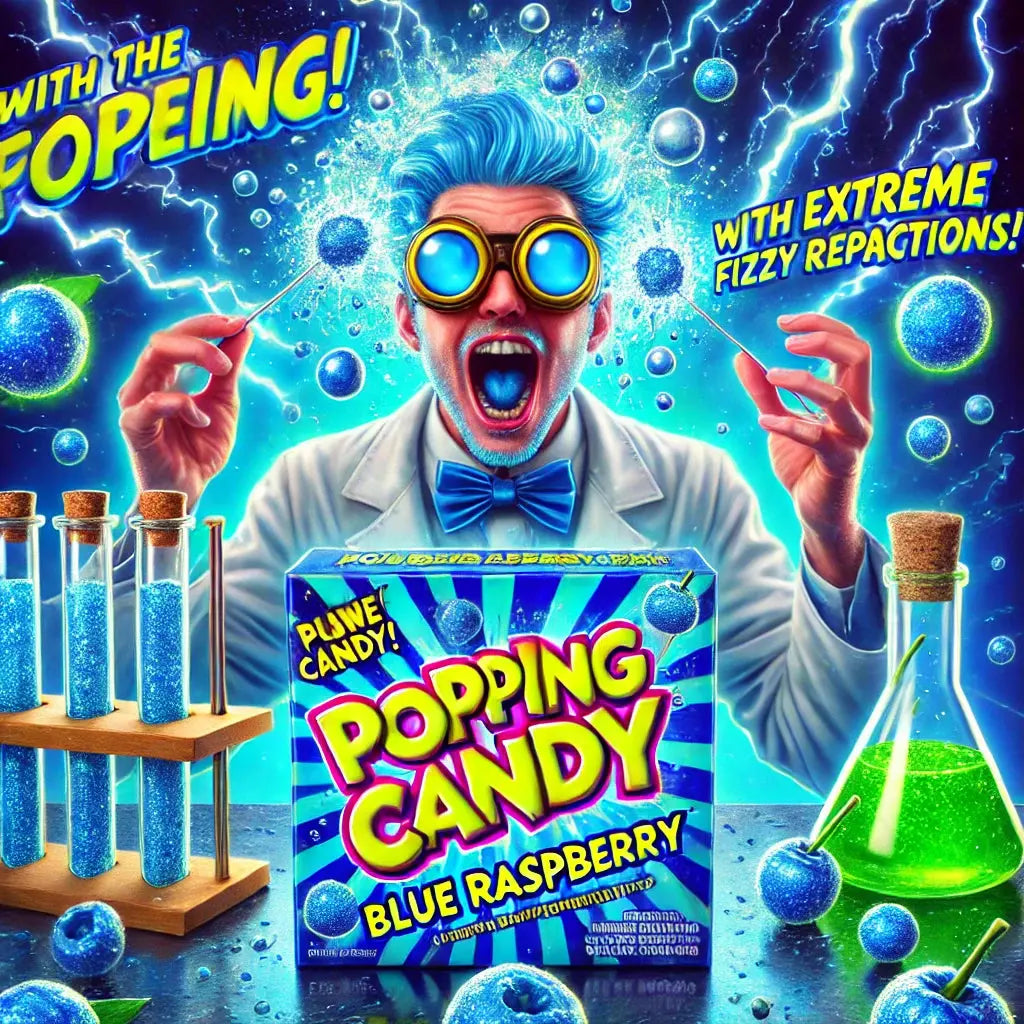 Savoure Dr Sour Popping Candy Blue Raspberry, un bonbon pétillant et acidulé aux saveurs intenses, disponible sur ton american shop !