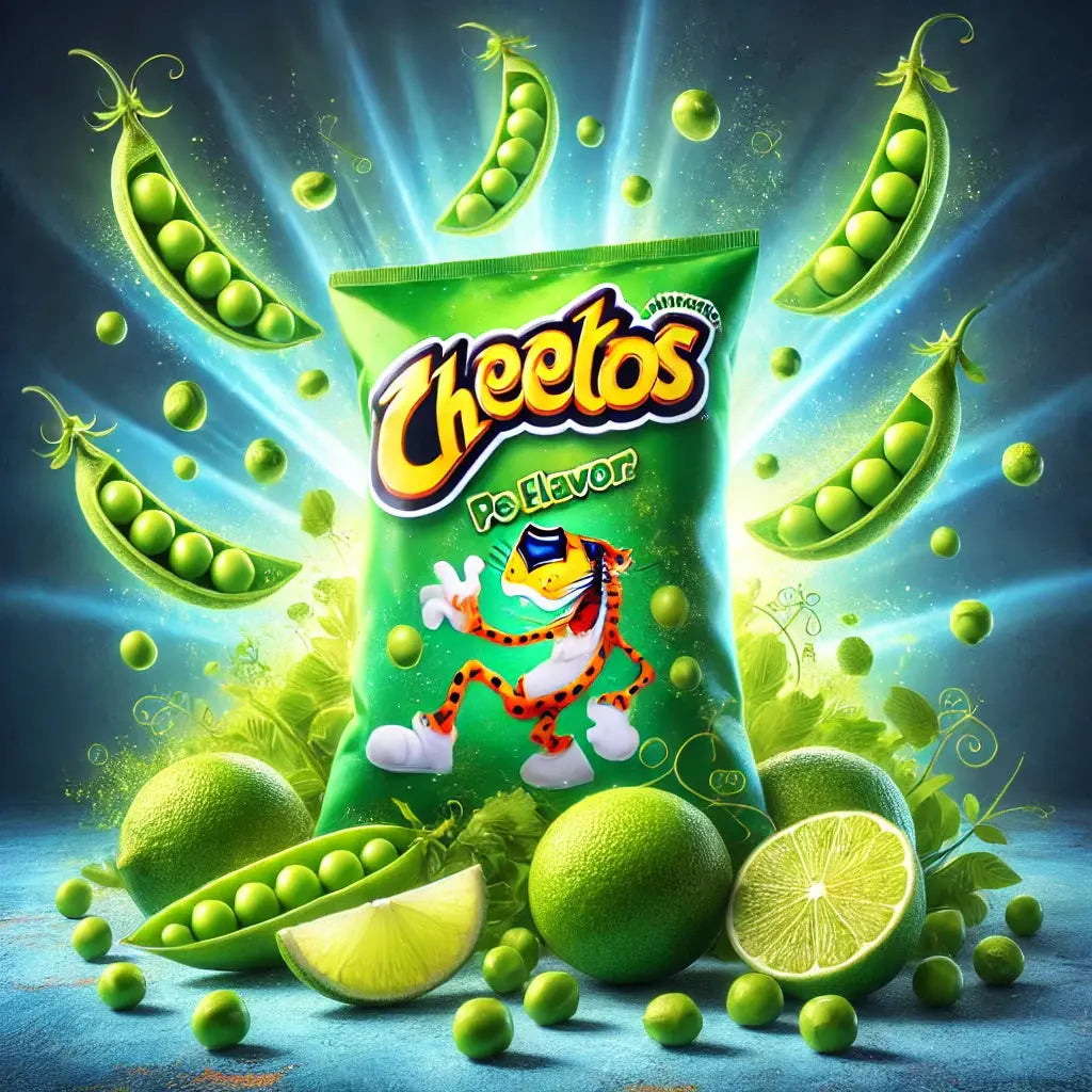 Cheetos Peas Lime - Snack croustillant aux pois avec une touche de lime, saveur fraîche et acidulée, parfaite pour une pause légère et gourmande, dispo sur Bonbiz, la référence des snacks originaux et fruités.