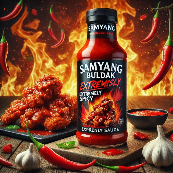 Samyang Sauce Extremely 2x Spicy, une sauce coréenne ultra-épicée, parfaite pour pimenter tes ramen, nouilles chinoises et plats asiatiques ! À retrouver sur Bonbiz, ton American & Asian Market en ligne !