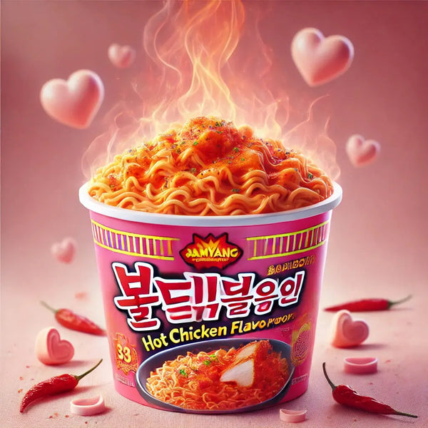 Samyang Ramen Bowl Hot Chicken Carbo Big, une fusion épicée entre piment coréen et onctuosité carbonara, pour une expérience ramen unique et gourmande ! À retrouver sur Bonbiz, ton American & Asian Market en ligne !