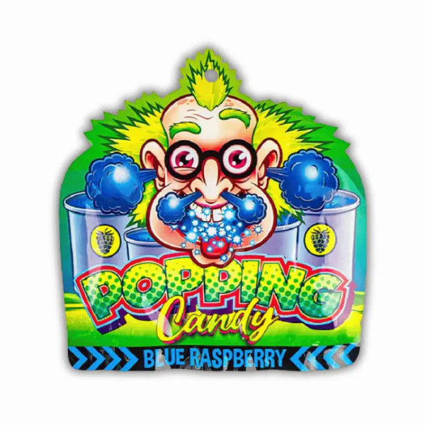 Dr Sour Popping Candy Blue Raspberry – Bonbon pétillant goût framboise bleue, acide et explosif.