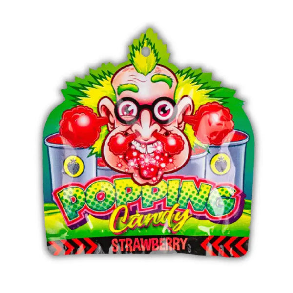 Dr Sour Popping Candy Strawberry – Bonbon pétillant goût fraise, acidulé et explosif en bouche.
