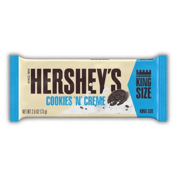 Hershey's Cookies & Cream Big – Tablette de chocolat blanc aux éclats de cookies, format XL ultra gourmand.