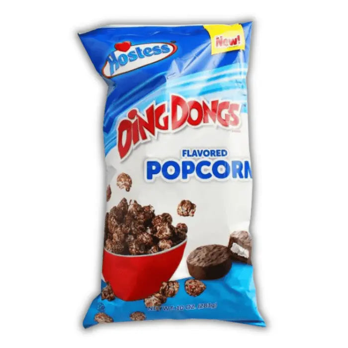 Hostess Ding Dong Popcorn Bonbiz – popcorn américain XXL croustillant, enrobé de chocolat fondant.