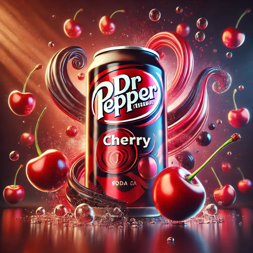 Dr Pepper Cherry - Boisson pétillante Dr Pepper au goût de cerise, mélange fruité et sucré pour une expérience rafraîchissante et gourmande, dispo sur Bonbiz, la référence des boissons américaines fruitées et originales.
