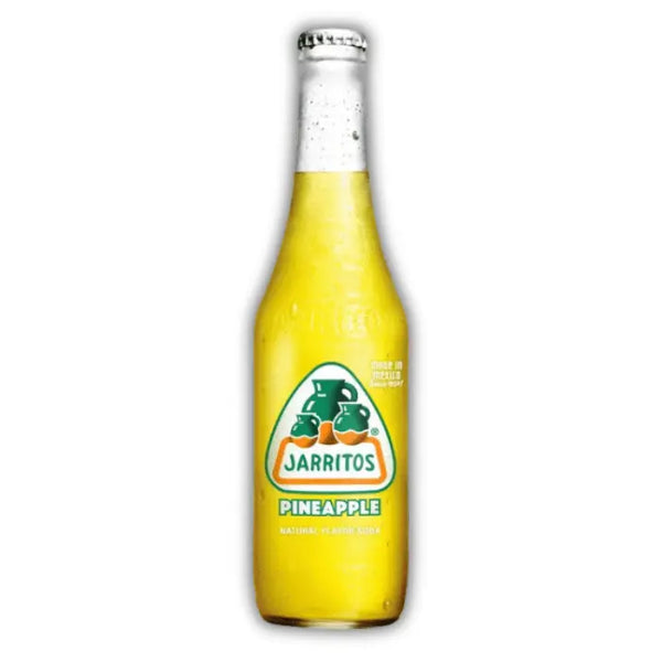 Jarritos Pineapple – soda mexicain à l’ananas, boisson gazeuse tropicale et fruitée en bouteille jaune dispo chez Bonbiz.