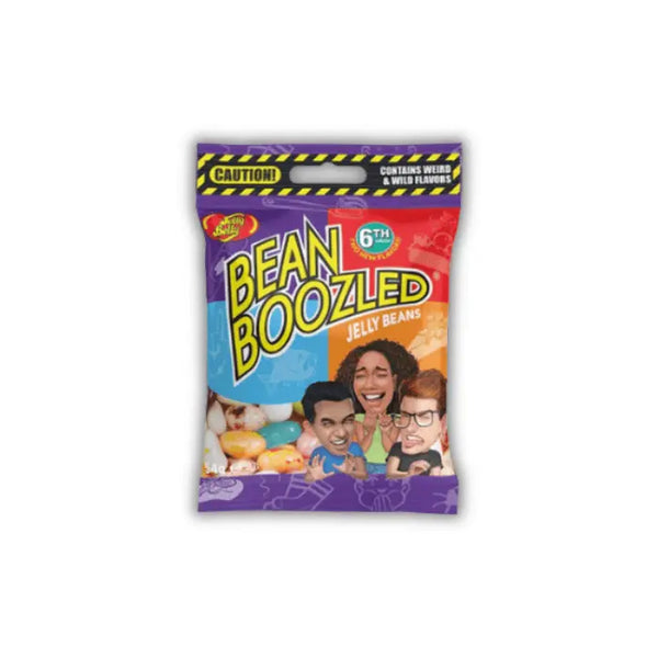 Sachet de Jelly Belly Beans Bean Boozled, bonbons en forme de haricots aux saveurs surprises, disponibles en épicerie américaine et magasin de bonbon.