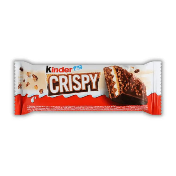 Kinder Crispy Waffle – gaufrette fourrée de crème au lait et noisettes, enrobée de chocolat Kinder, vendue sur Bonbiz, boutique Kinder en ligne