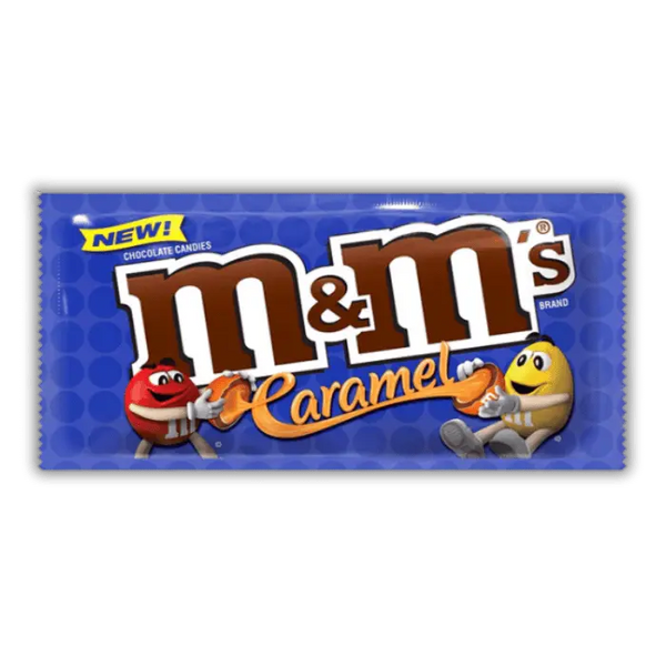 Paquet de M&M's Caramel, bonbons américains au cœur fondant et à la coque croquante, disponibles dans notre épicerie américaine.