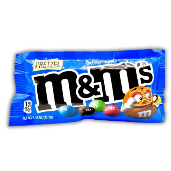 Paquet de M&M's Pretzel, bonbons américains au cœur salé et à la coque croquante, disponibles dans notre épicerie américaine