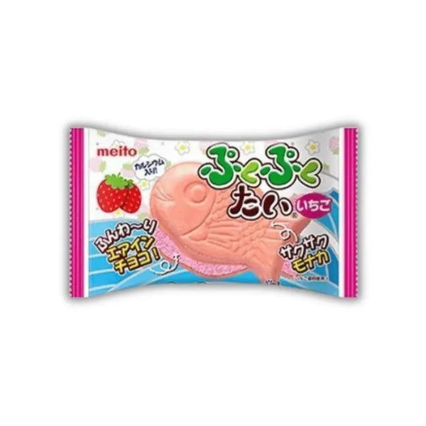 Meito Puku Puku Tai Strawberry – Gaufrette japonaise en forme de poisson, fourrée au chocolat fraise.