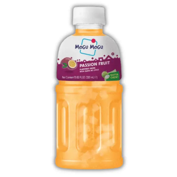 Mogu Mogu Passion Fruit – boisson américaine exotique au fruit de la passion et nata de coco, rafraîchissante et gourmande.