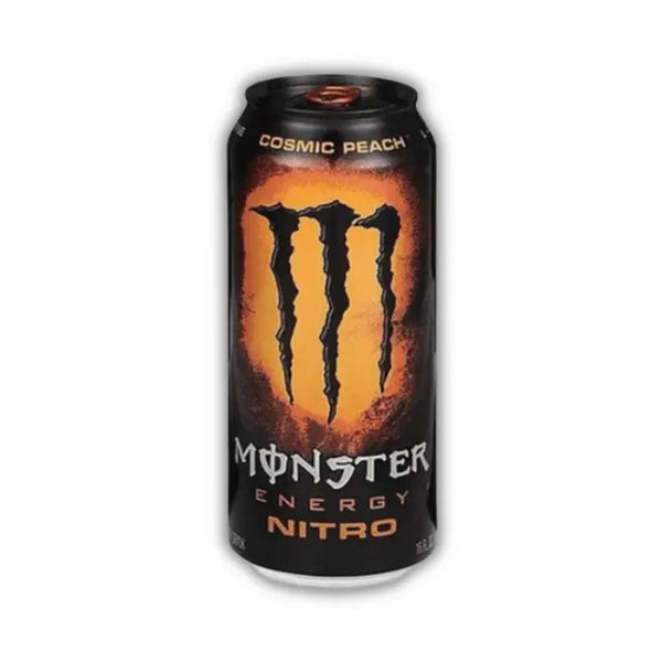 Monster Nitro Cosmic Peach – Boisson énergisante à la pêche, crémeuse, gazeuse, intense et ultra fruitée.