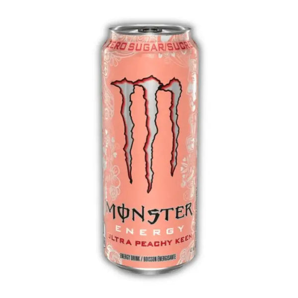 Monster Ultra Peachy Keen – Boisson énergisante sans sucre à la pêche, légère, fruitée et rafraîchissante