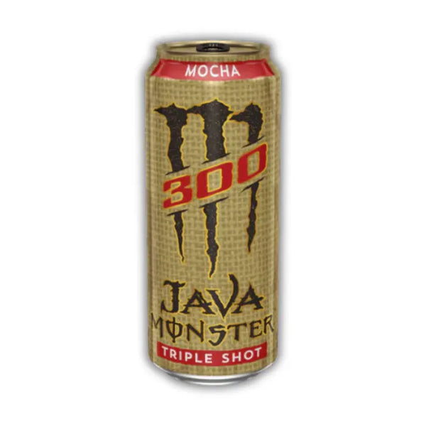 Monster Java 300 Mocha – Boisson énergisante au café et chocolat, intense en caféine et goût mocha.