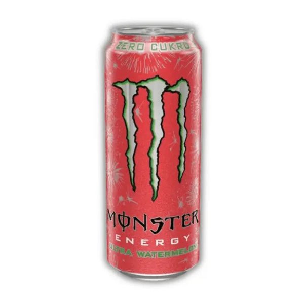 Monster Ultra Watermelon – Boisson énergisante sans sucre goût pastèque, fraîche, fruitée et légère, made in USA.