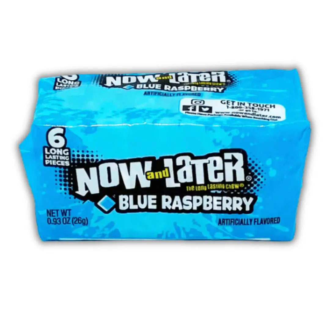 Now And Later Blue Raspberry – bonbon américain chewy goût framboise bleue – confiserie US dispo chez Bonbiz