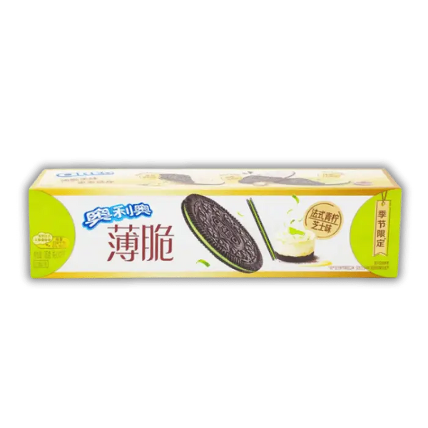 Biscuit Oreo chinois goût citron-fromage, fine tranche sucrée venue d’Asie à découvrir dans l’american market Bonbiz.