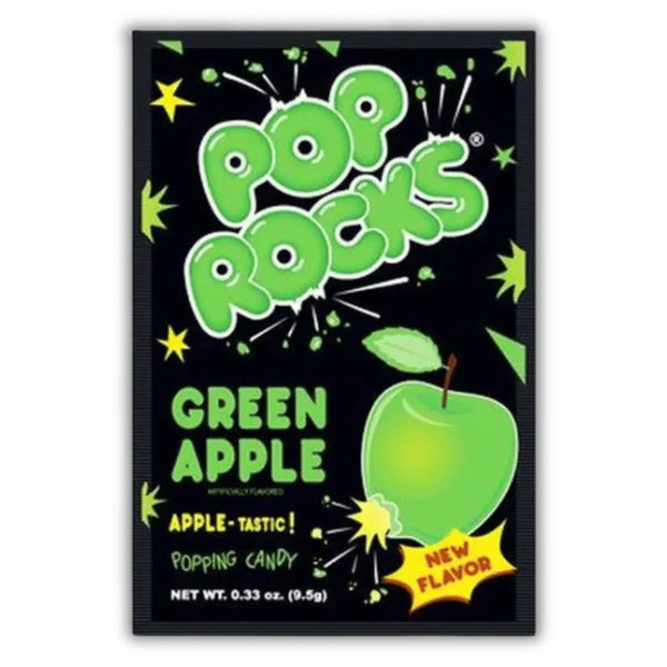Pop Rocks Green Apple – bonbon américain effervescent goût pomme verte – sachet pétillant et croustillant dispo chez Bonbiz