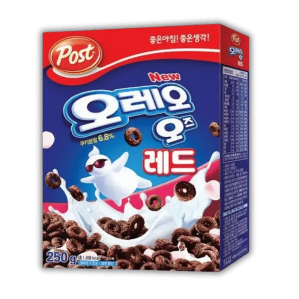 Céréales Oreo rouges importées d’Asie, édition spéciale fruitée à découvrir chez Bonbiz, expert du american market.