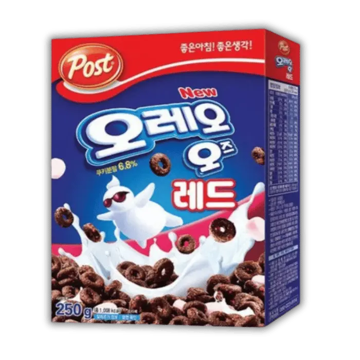 Céréales Oreo rouges importées d’Asie, édition spéciale fruitée à découvrir chez Bonbiz, expert du american market.