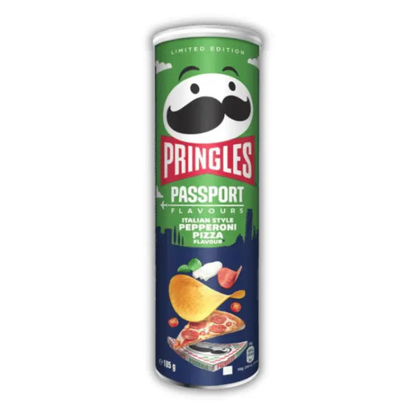 Pringles Pepperoni Pizza – Chips pringles goût pizza italienne au pepperoni, savoureuses et épicées.