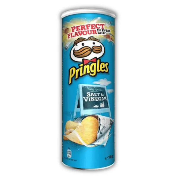Pringles Salt & Vinegar US – Chips pringles américaines au goût sel et vinaigre, acidulées et croustillantes.