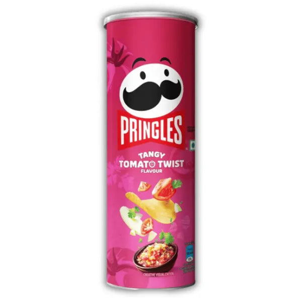 Pringles Tomato Twist – Chips pringles à la tomate, saveur acidulée et légèrement sucrée, 100 % plaisir.
