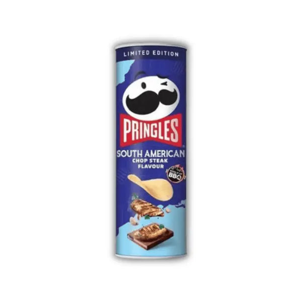 Pringles South American Steak – Chips pringles goût steak grillé sud-américain, riches et savoureuses.